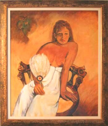 Jeune fille à l'éventail (46x55cm).